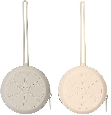 Eoopoon Silicone Pacifier Case, Baby Pacifier Holder Pouch for Diaper Bag, BPA Free Binky Holder Case for Babies, Silicone Baby Pacifiers Storage Container for Travel(Cream, Light Grey)