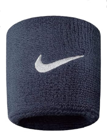 Nike Swoosh Wristbands 416 Obsidian/White - -