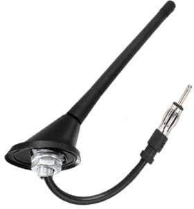 RedYutou Universal Stereo Car Antenna AM FM Antenna Replacement with Mount Base 12 inch DIN Plug Connector