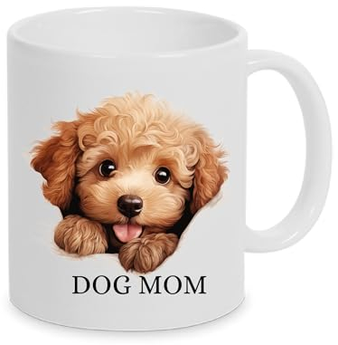 Personalisierte Tasse mit Pudel Motiv– Individuell gestaltbar mit Namen oder Wunschtext -Dog Mom Dog Dad Hundemama Hundepapa
