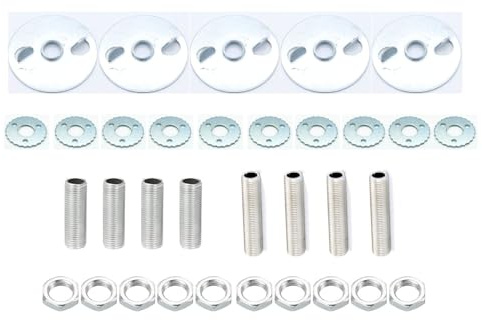 prometeo electronics Kit accessori e ricambi per lumi e lampadari [Barre filettate M10, dadi M10, rondelle dentate, ganci, cavallotto M10, passacavo nylon] (PE.KIT-RI06)