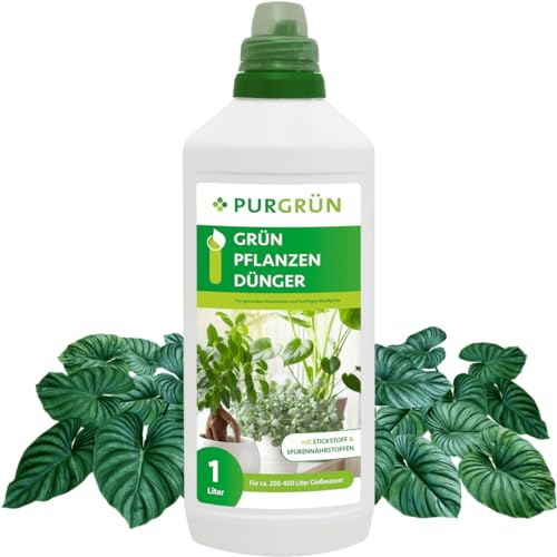 Purgrün® Grünpflanzen-Dünger 1 Liter – Fördert schnelles, gesundes Wachstum – Strahlend grüne Blätter dank Vollspektrum-Nährstoffen – Stärkt die Widerstandskraft – Für bis zu 400 Liter Gießwasser