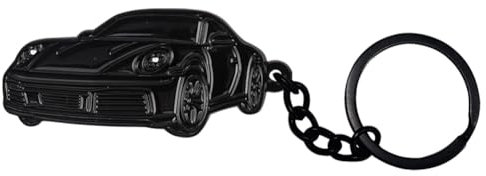 BIHEE Auto Schlüsselanhänger Mini Anhänger Kompatibel mit 911 Schönes Geschenk Metall Schlüsselanhänger für Autoschlüssel, Auto Dekorationen, Männer, Frauen, Schwarz