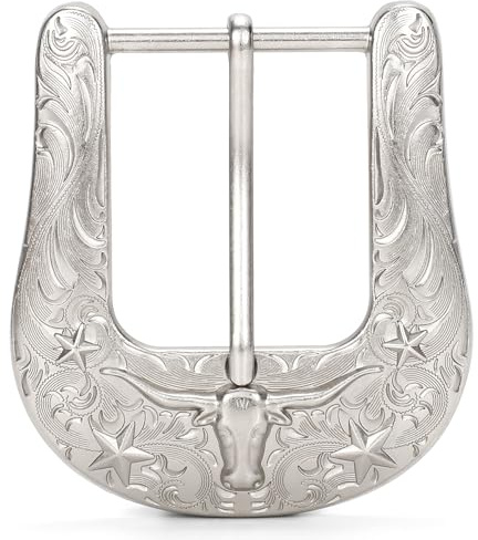 BELTROAD Western bältesspännen för män kvinnor cowboy rodeo cowgirl västerländsk fest herr ersättning nyhet bältesspänne gåvor, 10-silver (Silver Bull), M