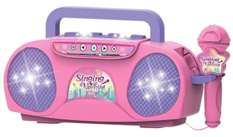 jopiuieo Kid Microphone And Speaker | Children's Musical Toys With Microphone | Microphones With Speaker Kids Adult Karaoke Machine, Kids' Instrument Accessories Portable Lighting Effect For Kids