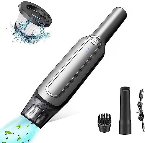 WHJC Handstaubsauger Akku, Auto Drahtloser Staubsauger Stark, Ultraleichter, Langer Laufzeitstaubsauger mit USB, Autosauger für Zuhause, Küche, Haustierhaar
