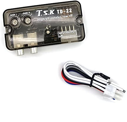 Uanratg Adattatore Convertitore Livello Altoparlante Convertitore Stereo da Alto A Basso Convertitore Audio per Auto di Frequenza Regolabile