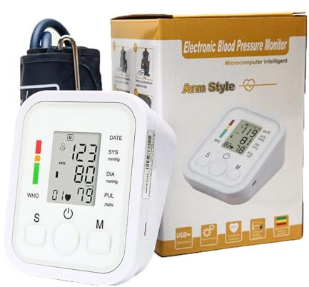 Lvozize Tensiometre Bras, Professionnel Tensiomètre Bras Électronique Brassard Tensiometre Moniteur de tension artérielle automatique Mémoire 2 Utilisateur Ecran LCD et Brassard Réglable