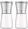 LiangYuanZen Salz und Pfeffermühle 2er Set, Hochwertigem Glas & Edelstahl mit Manuell Verstellbarem Keramikmahlkern, für Pfeffer, Salz, Gewürze.[Ohne Gewürzinhalt] (180ml)