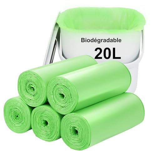 Sacchi per rifiuti biodegradabili da 20 l, 100 pezzi: fodera per bidone della spazzatura da banco. Aievrgad, sacchetti per rifiuti spessi, biodegradabili, compostabili per alimenti, uso domestico