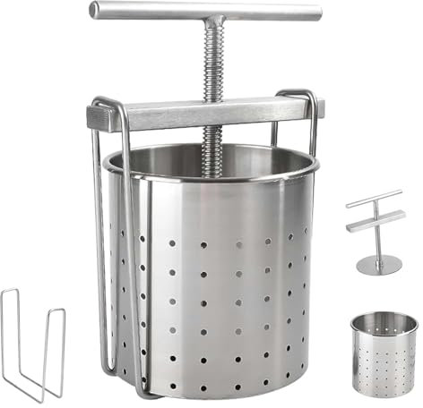 TAIPINGOZ Pressoir à Fruits Manuel, Pressoir à Vin, Pressoir Manuel à Usage Domestique, pressoir à vin avec Panier en Acier Inoxydable for la vinification et la Fabrication du Miel