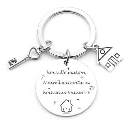 RRIGETEN Cadeau Crémaillère,Cadeau Cremaillere,Cadeaux Famille,Porte Clef,Porte Clef Maison,Cadeaux Cremaillere Maison
