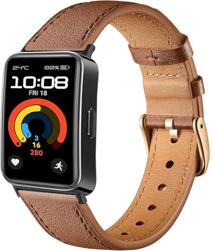 Issinlky Läderband för Huawei band 8/9/10, Businessband för Huawei band 8/9/10 Herrar Damer