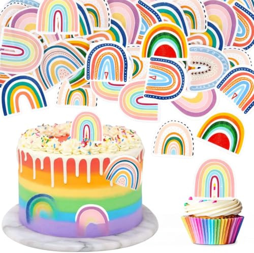 40 Piezas Adornos florales para cupcakes, decoraciones para cupcakes, decoraciones florales para tartas, adornos florales para tartas de cumpleaños, decoraciones para tartas (rojas)