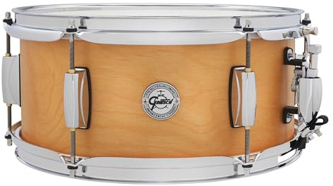 Gretsch Snare Drum - Full Range Birch - Größe 13 x 6 - 8-lagiger Birkenkessel - Satin Classic Finish Natur - 30° Kesselgratung - 2,5 mm Stahlspannreifen - S1-0613-BSC