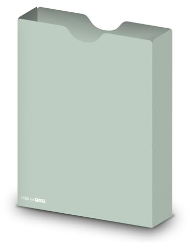 itenga Heftbox DIN A4 – Aufbewahrungsbox für Hefte & Blöcke | aus extra stabilem 0,7mm PP Kunststoff | flach geliefert, faltbar | Schutzbox für Schule, Studium & Büro (eukalyptus grün)