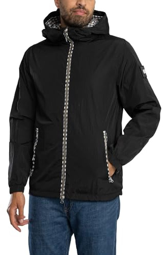Weekend Offender Herren Jacke Mit Campania-Karomuster, Black