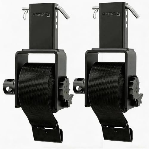SALUINOKI Lot de 4 kits de treuil de poche pour remorque amélioré, capacité de 7,3 kg, accessoires utilitaires à plateau, comprend des sangles de treuil de 10,2 cm, 9,1 m pour poches à piquets de 2 x