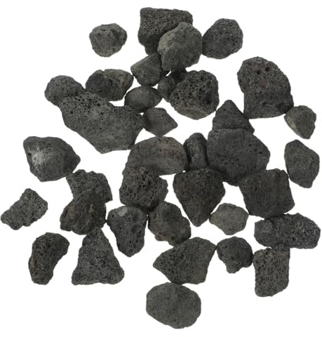 Veemoon Black Volcanic Lava Rock Stones 2-3cm 500g Pack Aromatherapy Fish Tank Landscaping Decor Flowerpot Planter Stone for Aquarium Accessories