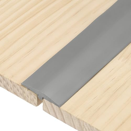 QUARKZMAN Profilés De Transition En T, 500cm x 4cm (L x W) Plinthe Autoadhésive En PVC Pour Joints De Sol Revêtement Vinyle Bordure Plate Pour Combler Les Interstices Des Portes, Gris