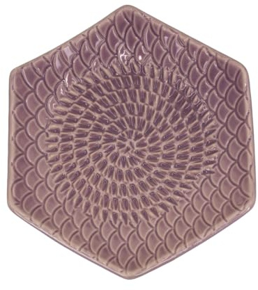 Kaladia Rallador de cerámica Hexágono - cepillo de cerámica de color sólido - rallador de cocina ideal para jengibre, parmesano, chocolate, etc. - en rosa - tamaño: 12 x 3 cm - hecho a mano y