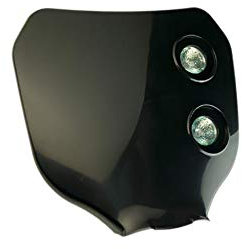 TETE DE FOURCHE MOTO/CYCLO TUN'R* NUMERO NOIR (DOUBLE OPTIQUE HALOGENE 2X20W)