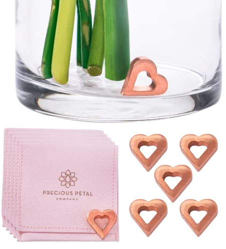Precious Petal Co. Flower Food Alternative for Fresh Cut Flowers. Copper Charm Keeps Flower Water Clean and Clear. Just Place it in the Vase, Reusable (1)