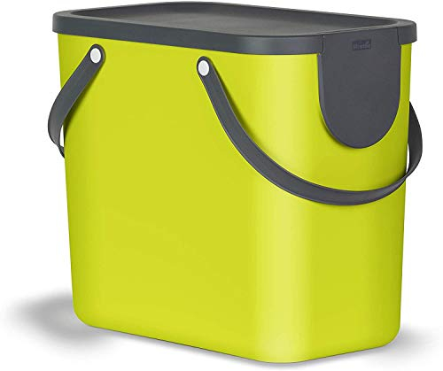 Rotho Albula Système de séparation des déchets 25l pour la cuisine, Plastique (PP) sans BPA, vert/anthracite, 25l (40.0 x 23.5 x 34.0 cm)