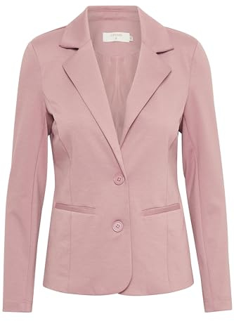 Cream Blazer Donna Monopetto Risvolto tacca Sartoriale Due Bottoni, Rosa Antica, 42