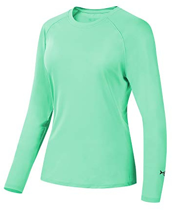 Bassdash Dam-T-shirt med UV-skydd UPF 50+, långärmad fisk- och vandringsskjorta med hög prestanda