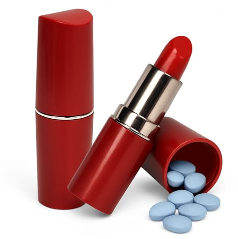 Fake Lipstick Diversion Safe - (2 Pack) Ultra Realistic Lip Stick Stash Box | Hidden Secret Compartments Discreet Decoy Hide a Way Waterproof Storage Cash Holder Can Containers for Money Lock Travel