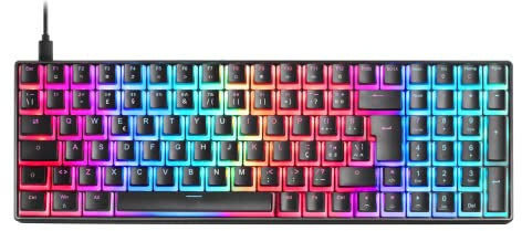 Mars Gaming MKULTRA, Mechanische Tastatur Schwarz RGB, Kompakt 96%, Schalter Outemu SQ Braun, Portugiesisch-US