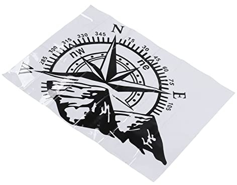 Akozon Kompass Berg Aufkleber, 48 X 34 cm Universal Wasserdicht Auto-Aufkleber-Dekoration für Seiten- oder Heckscheibe, Autotür, Karosserie