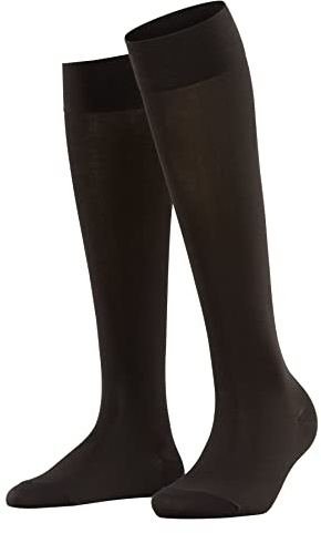 FALKE dam Knästrumpor Cotton Touch W Kh bomull lång enfärgat 1 par, Brun Dark Brown 5233, 39-42