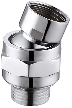 Kugelgelenkadapter, Duschkopf Regendusche Kugelgelenk, Duschkopf Kugelgelenkadapter, Schwenkkopf Duschbrause, Duschwinkel Adapter, Geeignet zum Anschluss von Duschköpfen und Wasserleitungen Silber