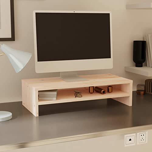 ZEYUAN Monitorständer, Monitorständer, Bildschirmerhöhung, Monitorerhöhung, Monitor Erhöhung Schreibtisch, Monitor Erhöhung, 50x24x13 cm Massivholz Kiefer
