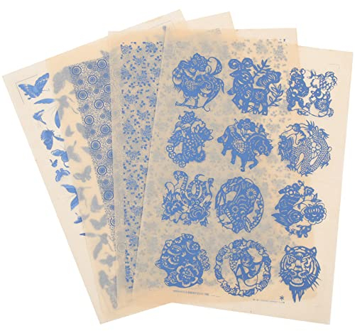 Milisten 4 Blätter Ton Unterglasur Transfer Papier Dekorative Keramik Decals Für Handwerk