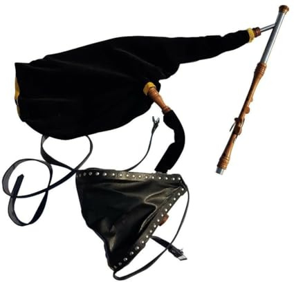 Irish Uilleann Pipes Practice Set in D Studente Cornamusa per Principianti, Starter Set di Cornamuse Irlanda con un 3 Chiave Chanter, Reed e un Libretto Guida per Principianti