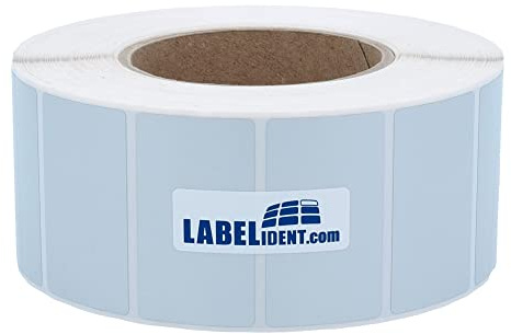 Labelident Polyester Thermotransfer Etiketten silber - 40 x 20 mm - 2.000 PET Etiketten aus Polyesterfolie, selbstklebend auf Rolle, 76 mm Kern