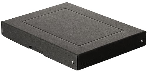 FALKEN 5x PureBox Black aus Recycling-Karton 40 mm hoch DIN A4 | Made in Germany Aufbewahrungsbox mit Deckel Blauer Engel Vegan Geschenkbox Transportbox Schachtel Allzweckbox