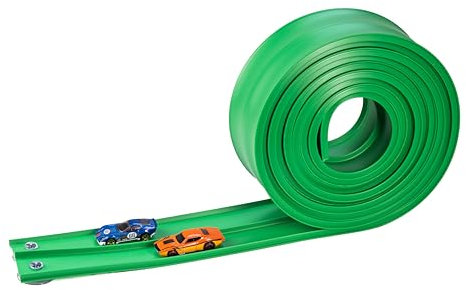 FlexiTrack – 5m Flexible Two-Lane Die-Cast Car Track Toy | Includes 2 Race Cars & Storage Bag | Mounts on Windows, Doors & Walls | STEM Toy for 3+ Year Old Kids | Tool-Free Setup | Made in the UK