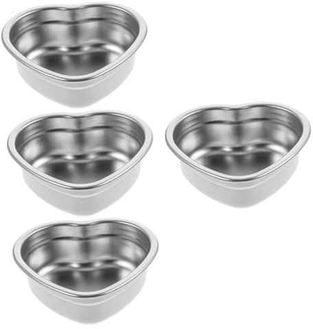 IMIKEYA 4stücke Herzförmige Snackschale Aus Edelstahl Kleine Dipschale Für Snacks Desserts Und Grillplatten Für Camping Und Picknick