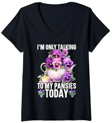 Womens Pansy Seeds for Planting Pansy Flower Seeds Pansies V-Neck T-Shirt