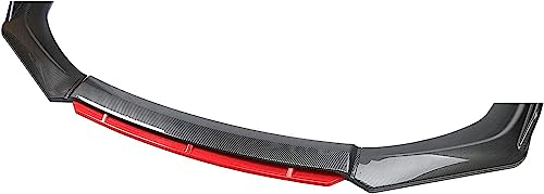 DUROD Auto Frontspoiler für BMW E39 E46 E53 E90 E92 E93, Frontstoßstange Splitter Lip Body Kit Splitter Antikollision Front Spoiler Lippe ABS,B-Carbon-Look-red