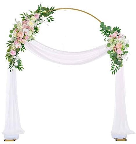 VINCIGANT 2.4 x 2m Goldener Hochzeitsbogen Hintergrundständer Stand für Geburtstagsparty Party Zeremonie Dekoration, Ballon Bogen Rahmen Hintergrund Stand für Hochzeit (6.6FTx7.8FT)