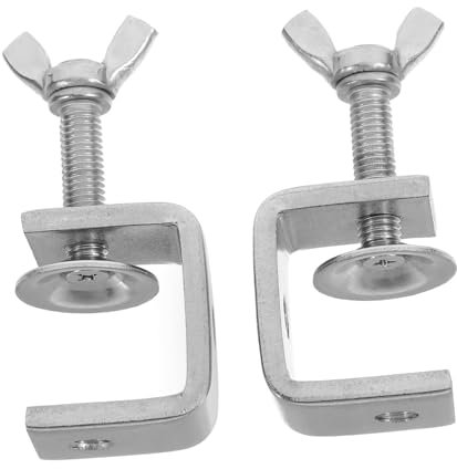 Gatuida 2pcs Stainless Steel Mini C-Clips Heavy Duty Clamp for Woodworking C-Clamps for DIY Projects Fence Clamps for Woodworking Use
