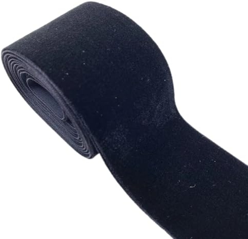 Wambere 2 m x 5 cm ensidig sammetsband rosettband smyckeband presentband dekorband dekorband för gör-det-själv hantverk bröllop födelsedagsfest jul presentförpackning, svart