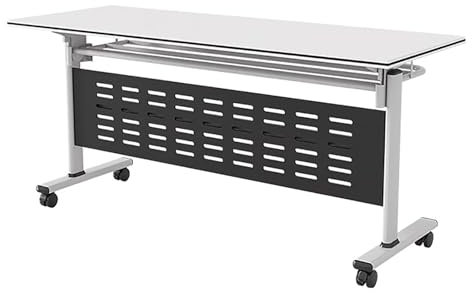 Konferenztisch Klappbar Auf Rollen, Rechteckige Besprechungstisch Klappbar, Klappbarer Mobiler Schulungstisch, Klappbarer Schreibtisch, Flip-Top-Schulungs-Seminartisch, Konferenzraumtisch(140*50*75cm/