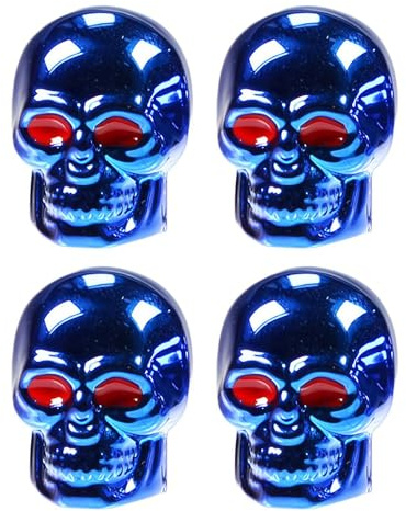 4 Stück Reifenventilkappen, Totenkopf-Ventilschaftkappen, Totenkopf-Stil Reifenventilschaftkappen, Staubkappen für Autoreifen, Totenkopf-Form Auto Dekoration, Reifenventilschaftabdeckungen für jedes