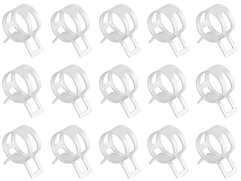 QUARKZMAN 15Pcs Collier De Serrage À Bande Ressort 15mm Argent